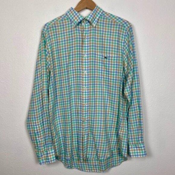 Banana Republic and Vineyard Vines Men's Button Down Plaid Slim Fit Bundle Sz: M - Picture 2 of 14